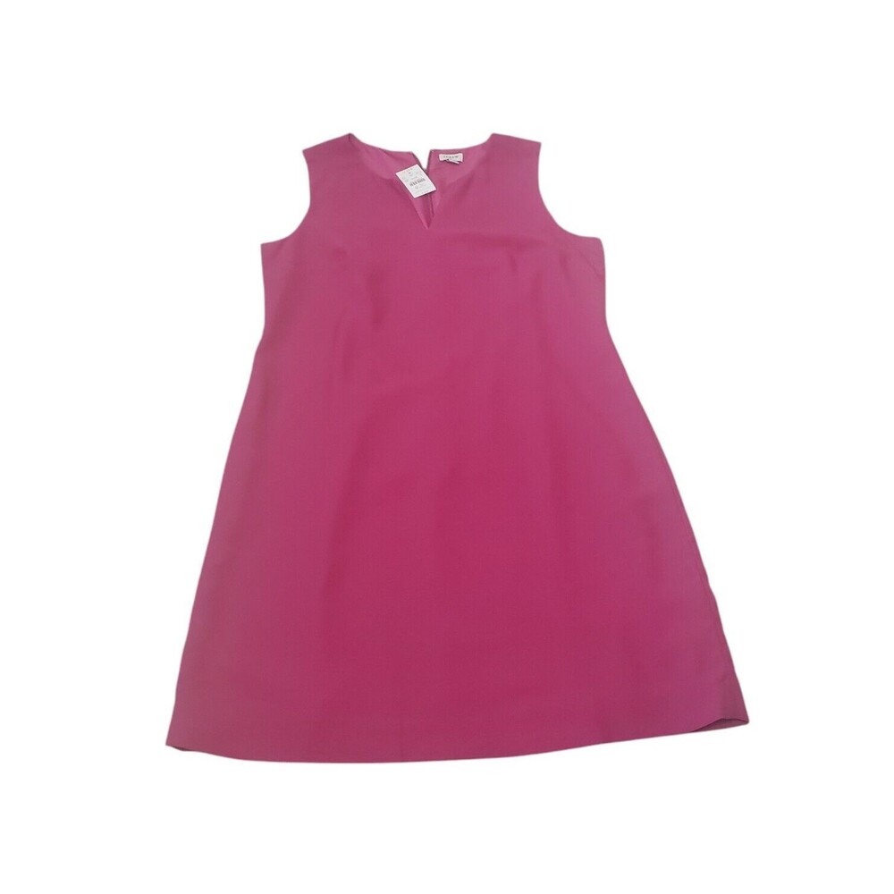 J. Crew Dress Womens 14 Pink Sheath Suiting Lined Sleeveless Split Neck New